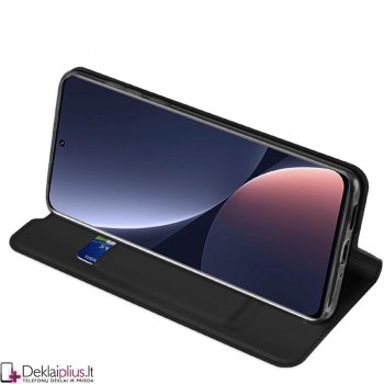Dux Ducis dirbtinės odos viršelis - juodas (Xiaomi 12/12X) Dux Ducis dirbtinės odos viršelis - juodas (Xiaomi 12/12X)